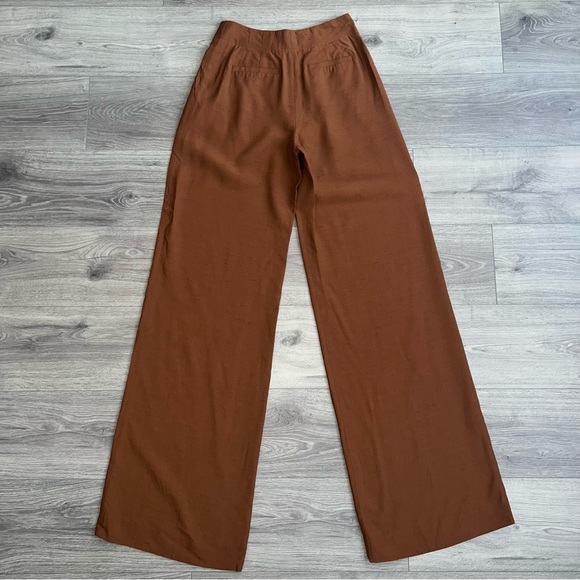 Kate Spade Collection High Rise Wide Leg Pants Crepe Brown US 4 / 38" Inseam - Picture 7 of 10